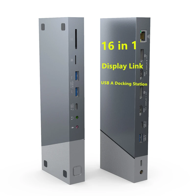 

USB 3.1 Gen 2 Dual 4K 60HZ HD-MI Display Link 5K60HZ DP 16 Ports Universal Docking Stations Type-C Hub 16 in 1 USB C Hub