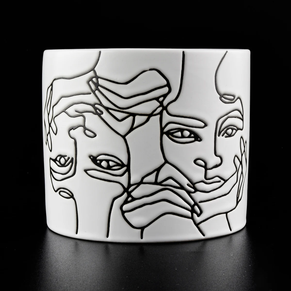 12oz matte white ceramic candle jars for 3 wicks