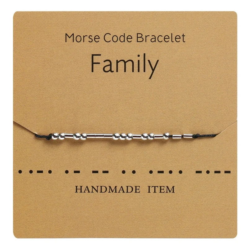 

Personalized Fashion Morse Code Bracelets Wholesale Couple Bracelet Best Friend Family Bracelets, Silver