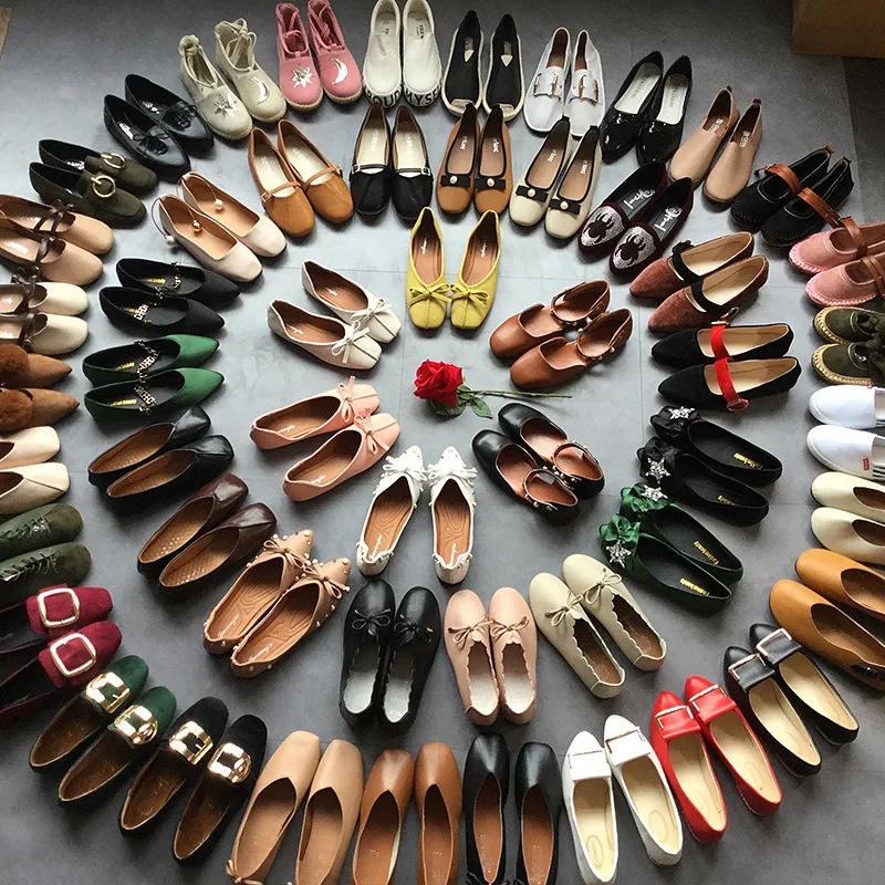 

JM Wholesale rhinestone buckle pointy ballerina shoes women slip on shoes flat shoes, Mixed colors