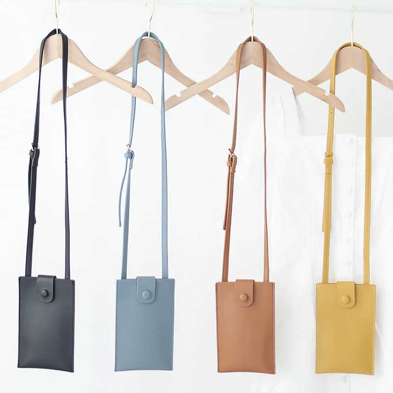 

Japan Style Partysu Sling Shoulder Bag Korean Retro Simple Girl Casual Versatile Vertical PU Card Mobile Phone Bag