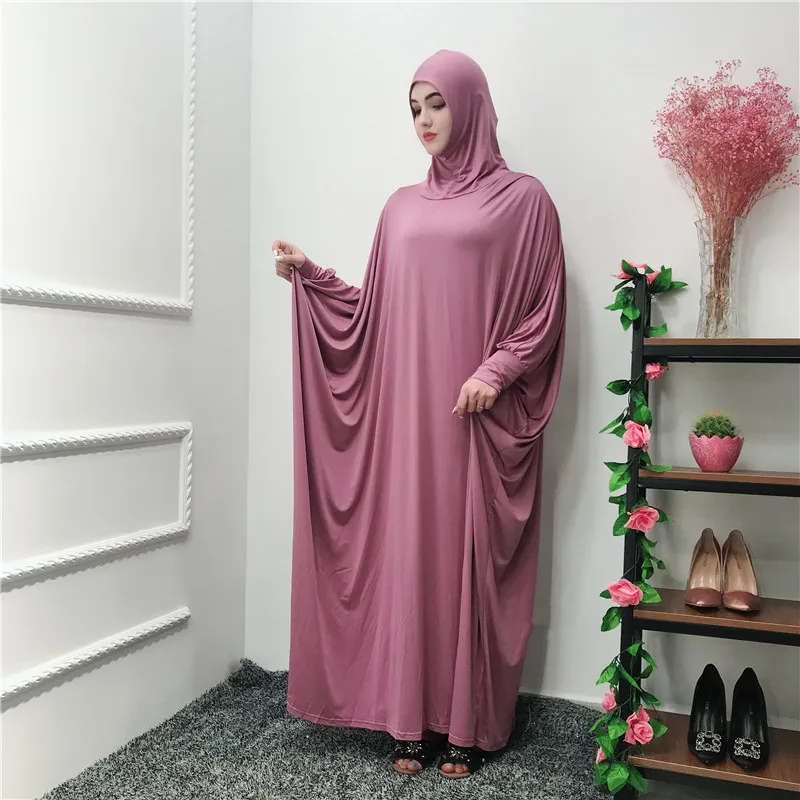 

Hot Sale Plain Pray Abaya 10 Colors Muslim Praying Dress Dubai Ramadan Muslim Prayer Garment Islamic Khimar Long Hijab Dress, Black,red,blue,pink....