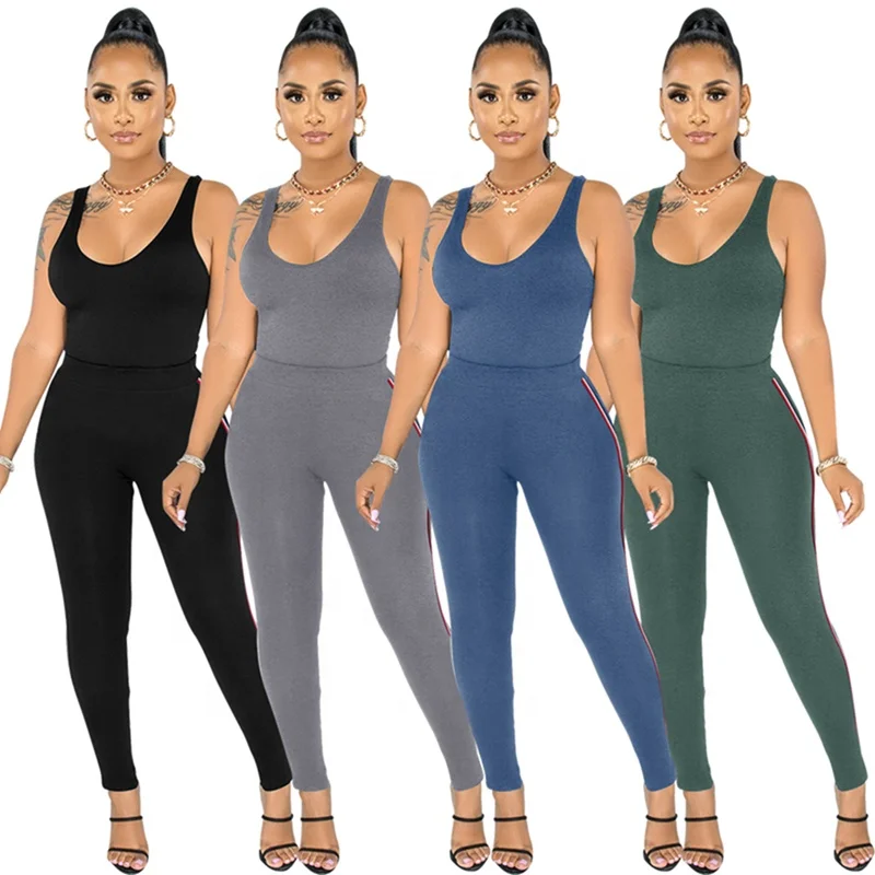 

Side Stripe Matching Pants And Tops For Women Jogging Suit Set