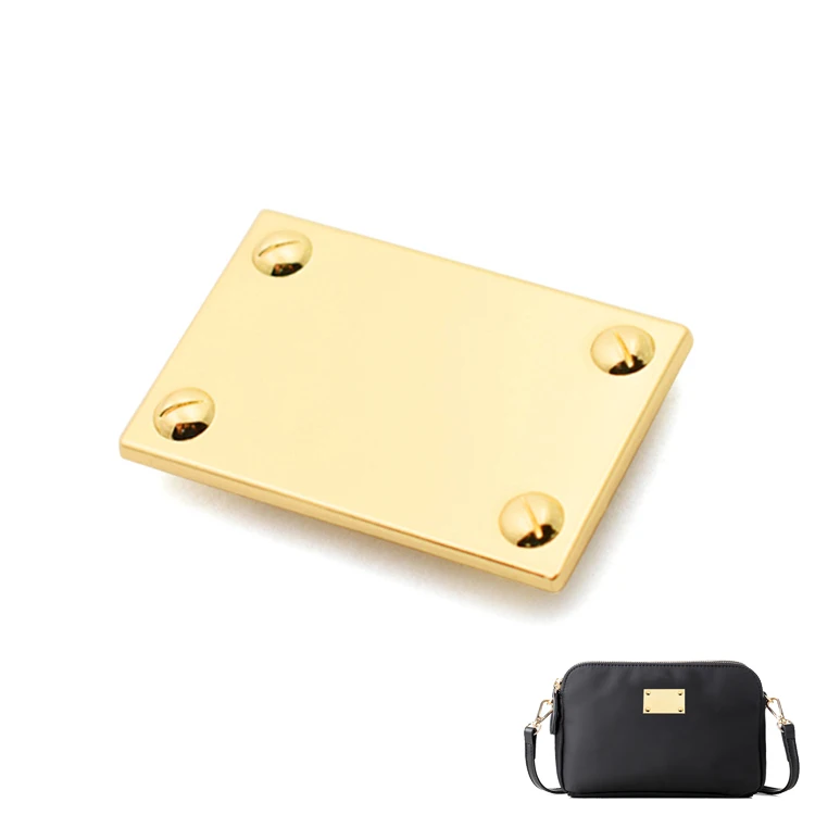 Custom Fashion Design Light Gold Logo Labels Metal Logo Plates For Handbag Buy Metal Logo