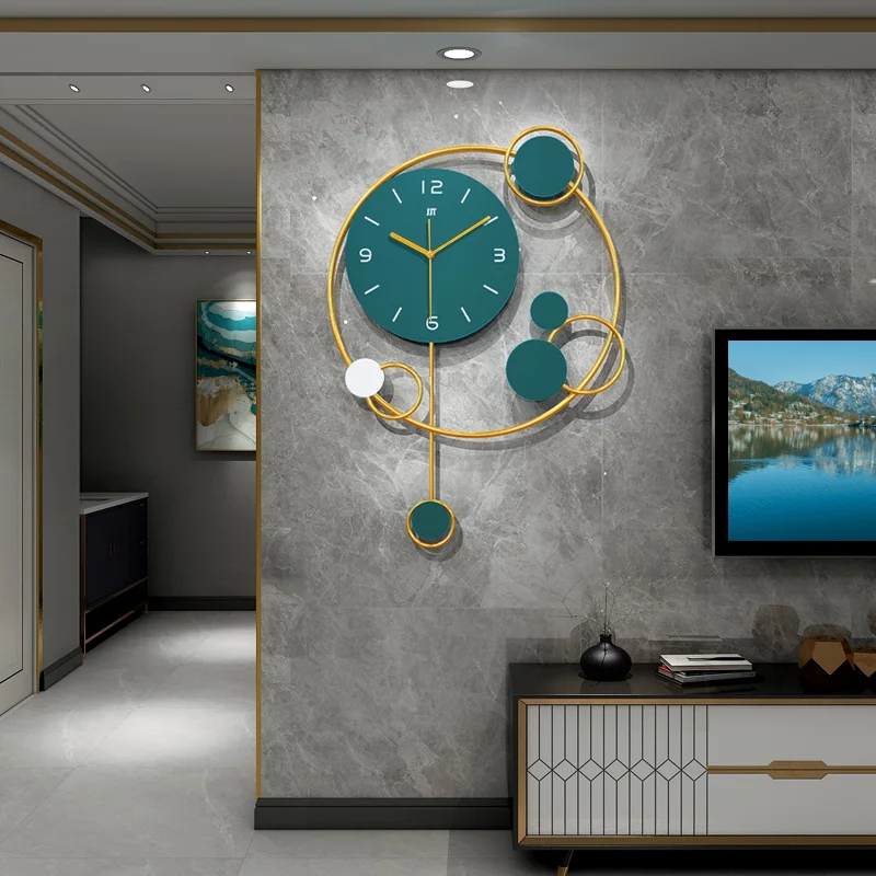 

JJT Hot sale Handmade Fashion Nordic Sample Style Wall clock Silent wall clock for hotel and Living room, As photo show