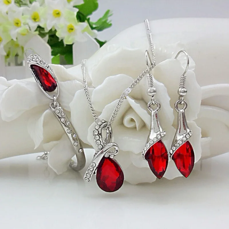 
necklace earring artificial simple light diamond necklace sets 