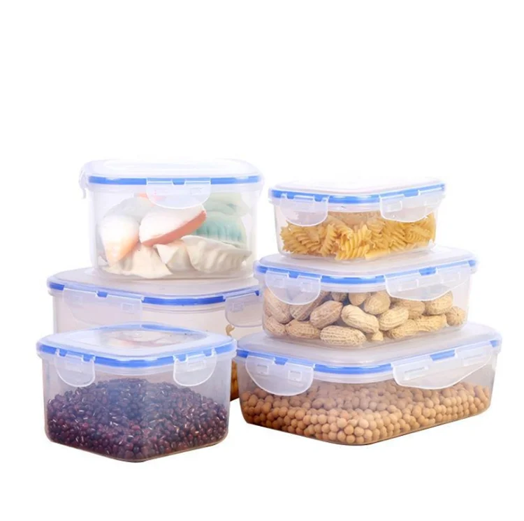 

Transparent lunch box plastic crisper seal food storage container, Colorful