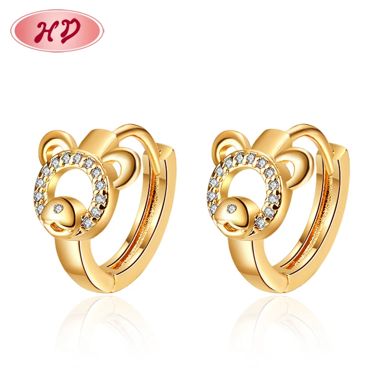 

Wholesale Mouse Stainless Steel 18K Gold Plated Diamond Moissanite Fine Jewelry Earrings Stud Women Statement Earrings