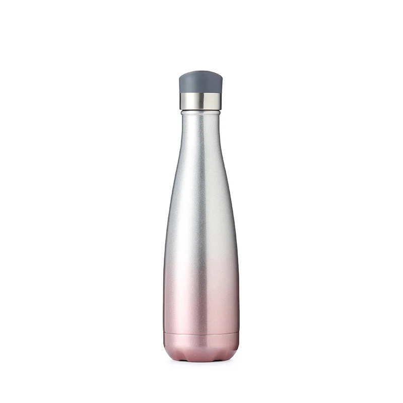 

Everich New product vacuum flasks 18/8 stainless steel new Cola shape water bottle with new press button lid, Customized color