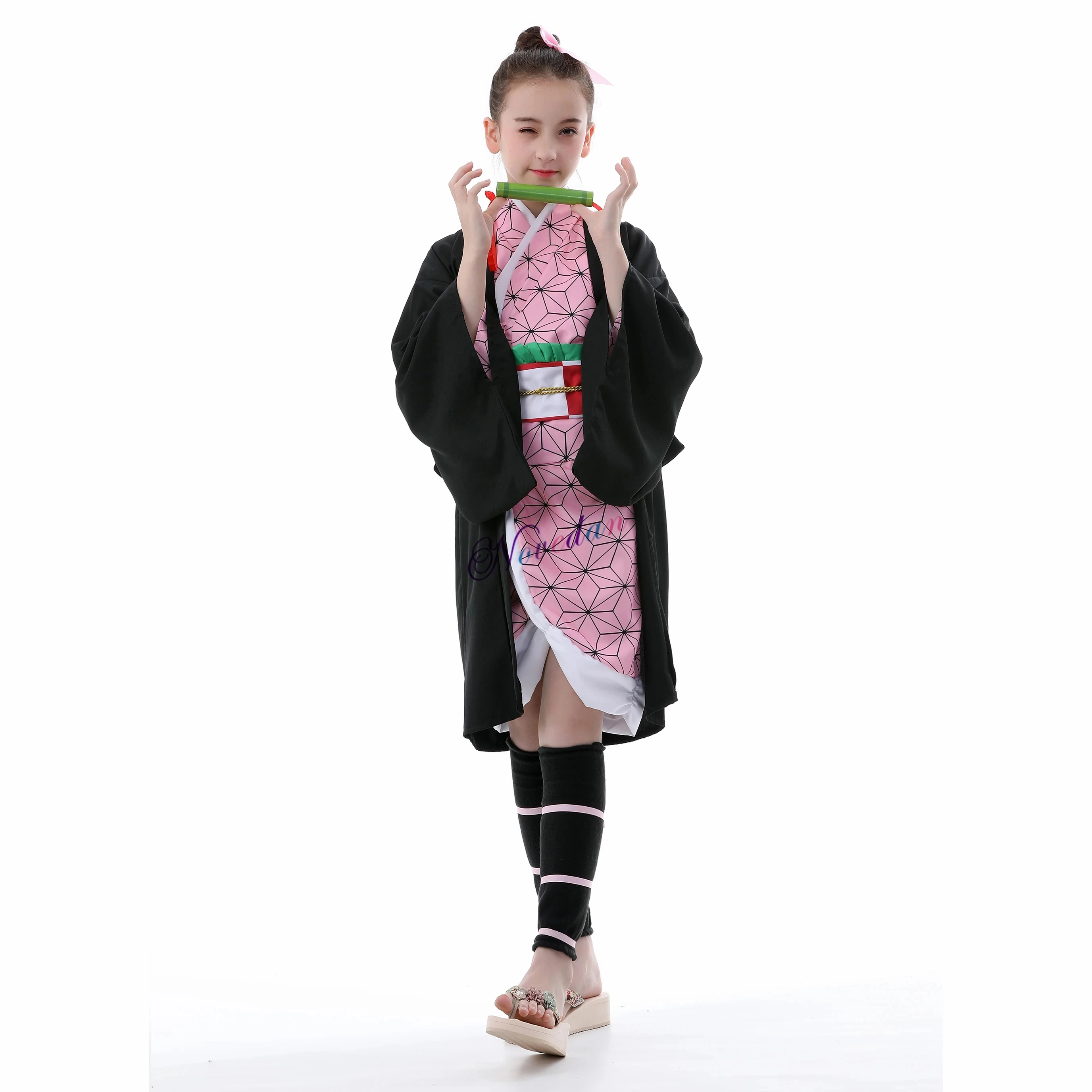 

Child Anime Demon Slayer Nezuko Cosplay Costume Halloween Fancy Women Kimetsu No Yaiba Kamado Kimono Costume Child cosplay costu