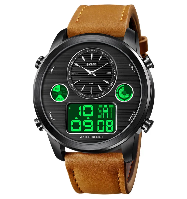 

SKMEI 1653 watch with calendar and dates water proof Dual time watch luminous digital Sport Wrist watches, 5 colors