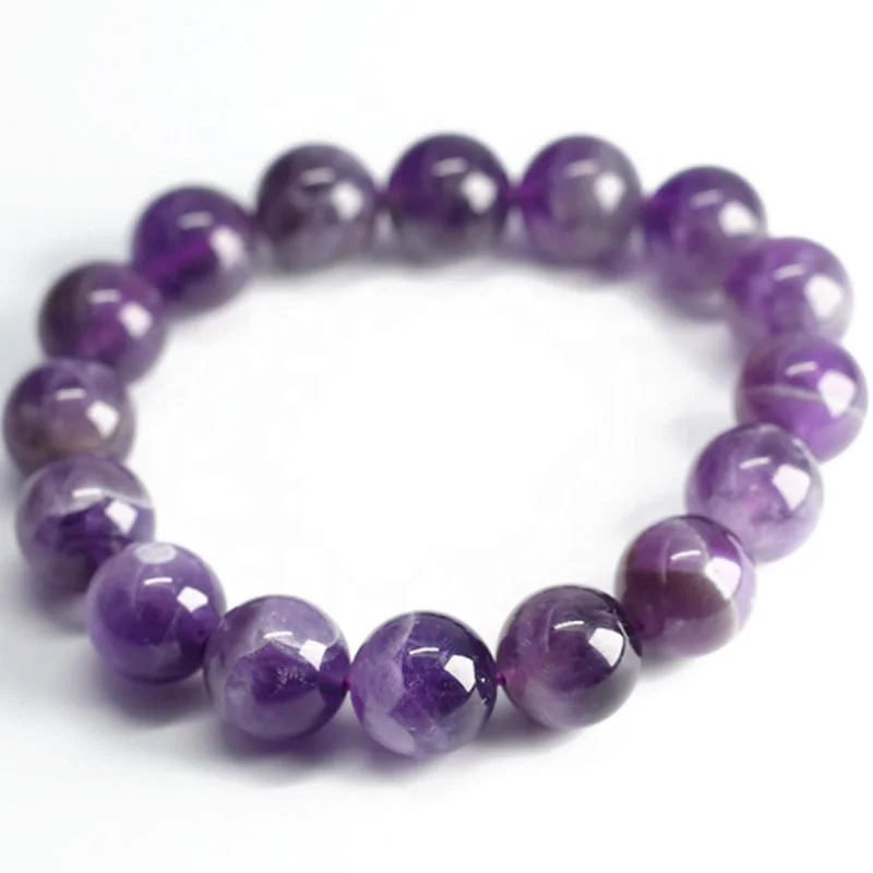 

Multi-Size Natural Dream Amethyst Bracelet Uruguay Amethyst Sweet Bead Bracelet