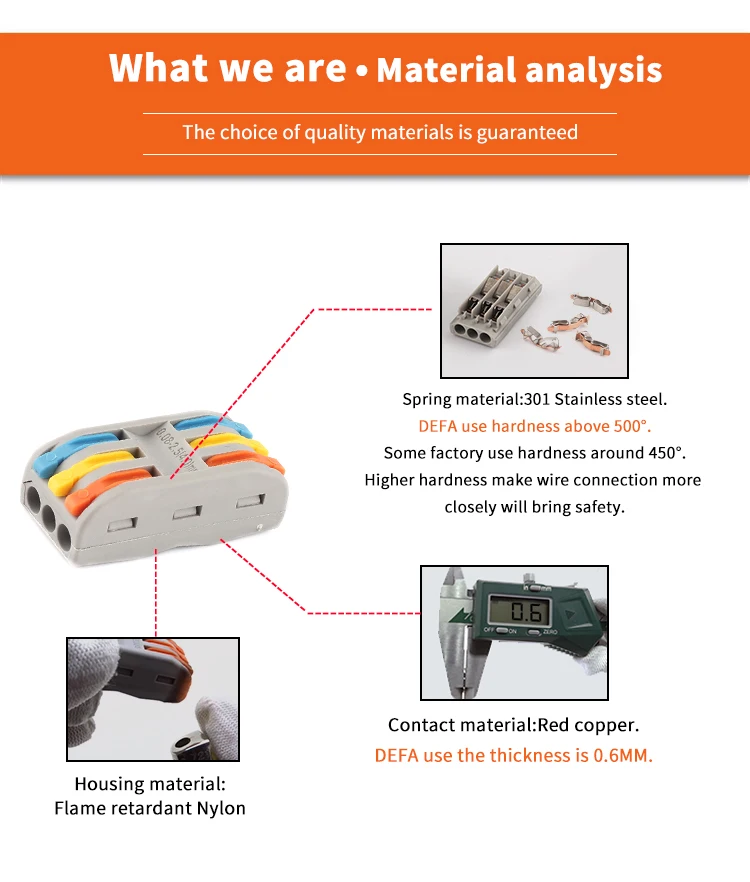 4 in 4 out SPL-4 LEVER-NUTS 4 Conductor Compact push in wire connectors wire to wire type 4 holes terminal block