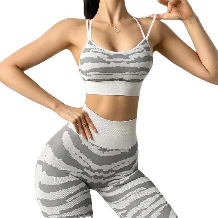 

Zebra animal print Sexy sports Wear Fitness Gym Yoga Sets Women Workout Clothing, As show