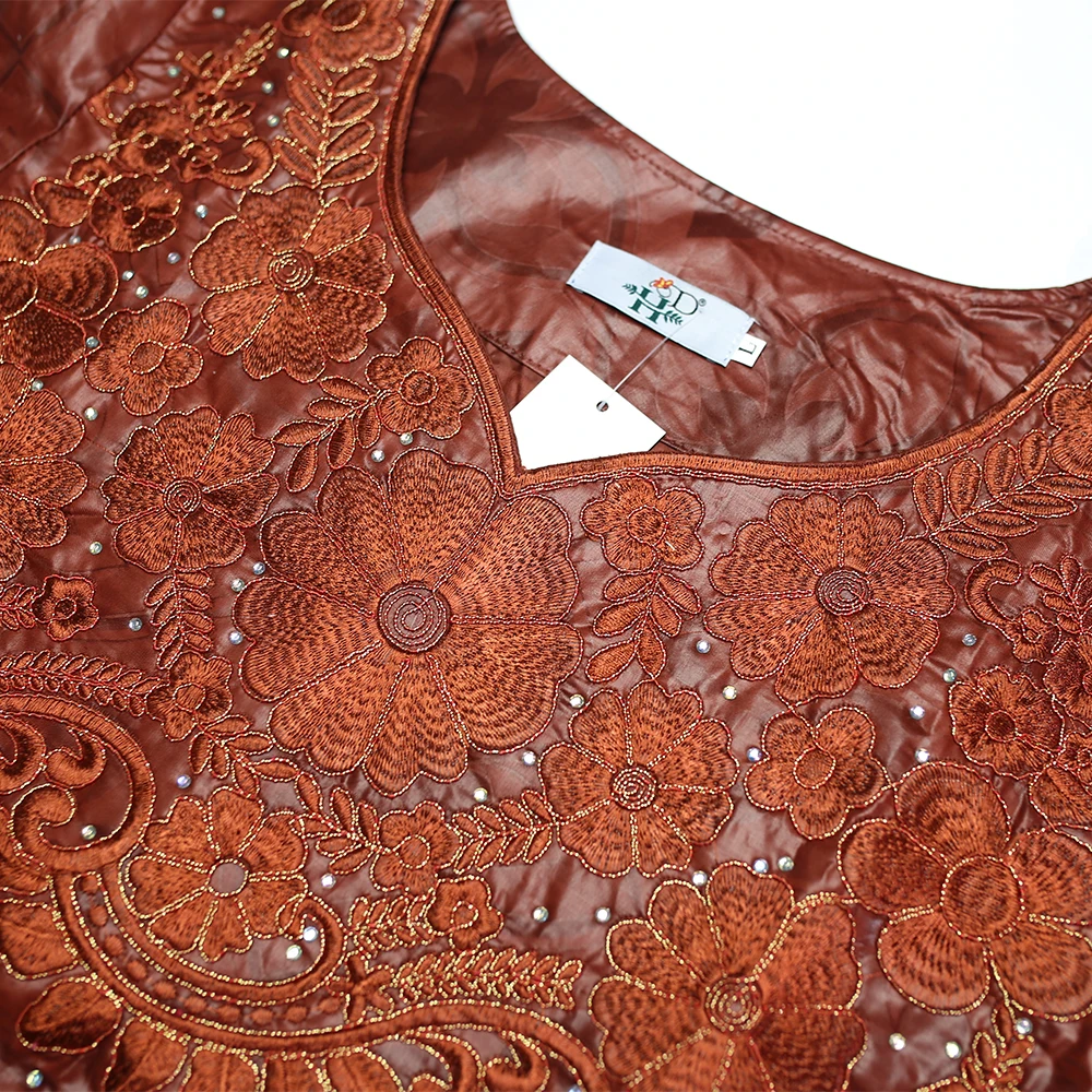 H&D High Quality Bazin Embroidery Dress with Lace For Women 2020