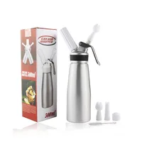 

New Arrival Pyrex Sweet Tool Aluminum Cream Whipper, Hot selling Whipped Cream Dispenser with Tips and Cleaning Brush