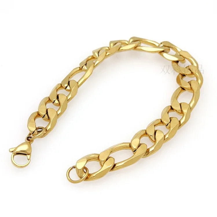 

18k gold plated women and men bracelet cuban chain bracelet jewelry