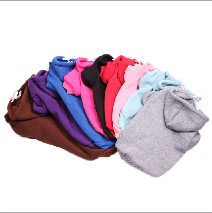 

Polyester New Multicolor Dog Coat Solid-color Warm Hoodie Dog Clothes Spring Summer Padded Small Dogs Hoodie, White/red/rose/pink/light blue/gray/brown/purple/dark blue/black