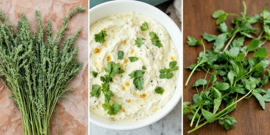 Provencal herb ice cream served in a bowl
