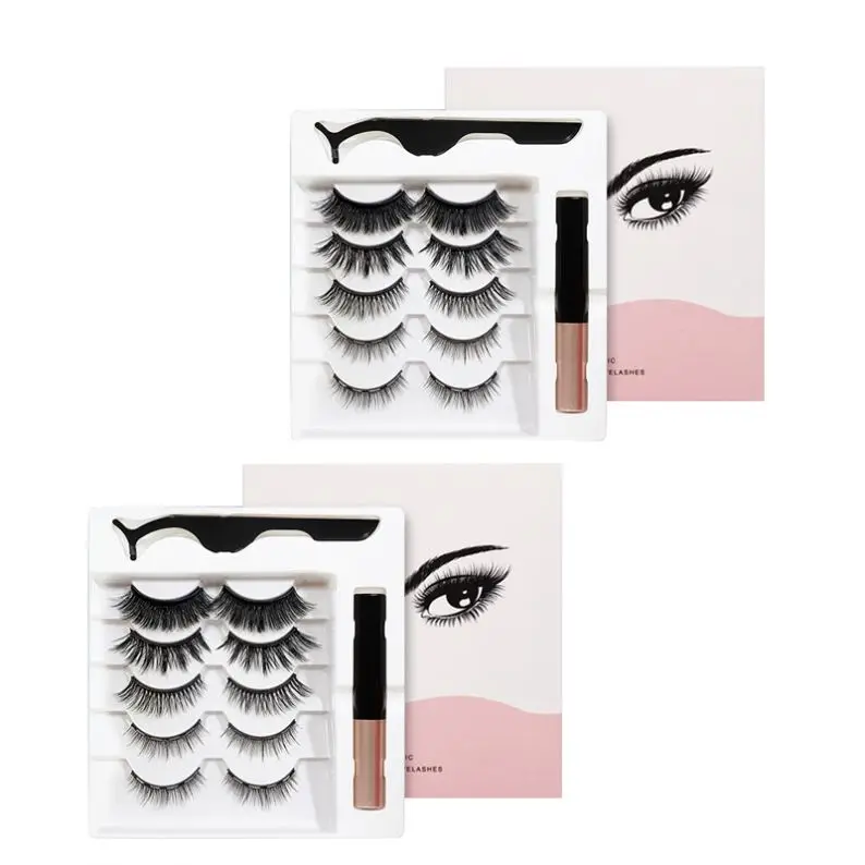 

Professional 5Trays Cheap Magnetic Strip Lashes, Black