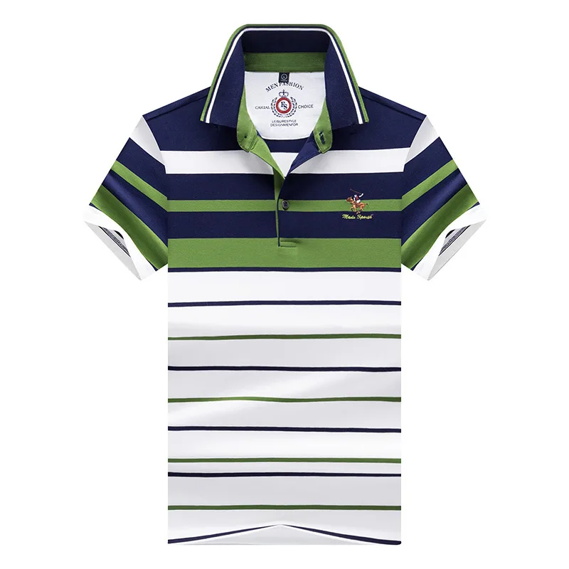 

Men Fashion High Quality Custom Striped Slim Fit 100% Cotton Short Sleeve Polo Shirt