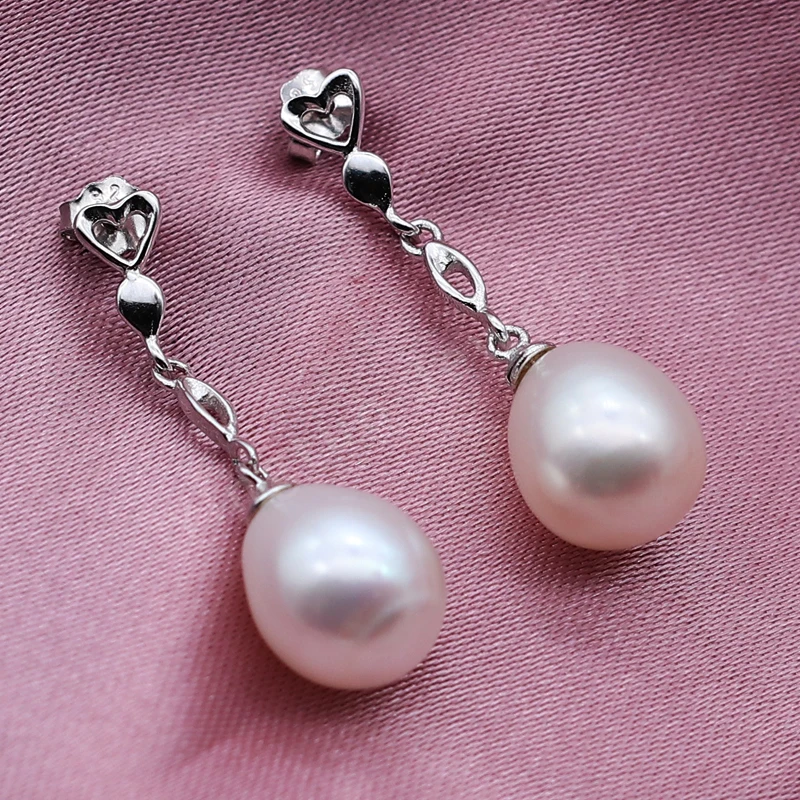

Fashion Style Silver Natural Freshwater Pearl Loose Button Pearl Earrings for women