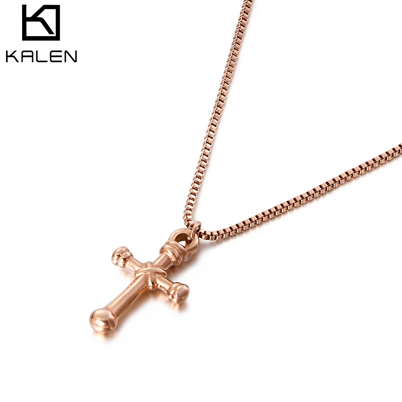 

Simple And Versatile Fashion Cross Necklace Made Of 316L Stainless Steel Necklace With Electroplating, Silver/gold/custom