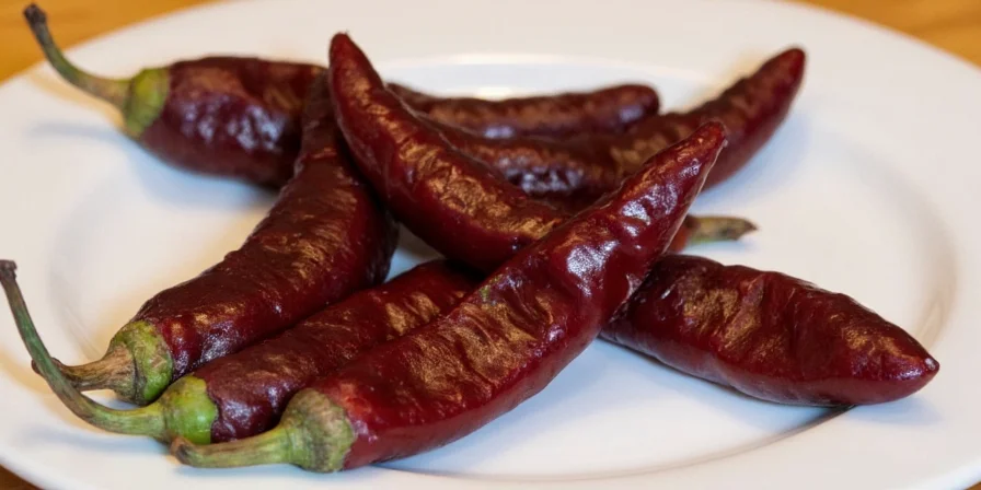 Side by side comparison of pasilla and ancho chilies
