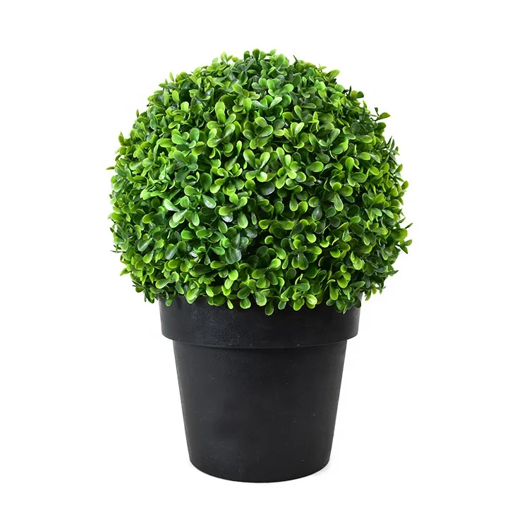 

High quality plastic artificial small plants potted topiary grass ball plant bonsai for indoor outdoor decoration