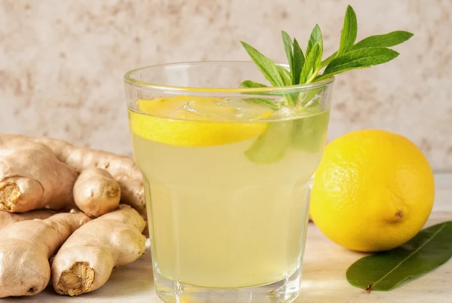 Woman drinking ginger lemon water from glass