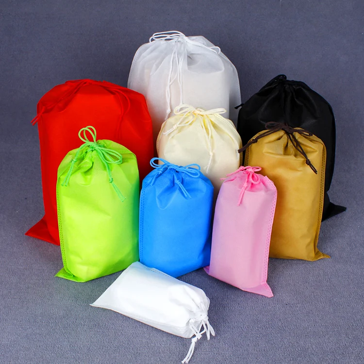 

Promotional Non woven Drawstring Bag Mini Drawstring Bag Folding Pouch Pocket Storage bag MOQ100 pcs