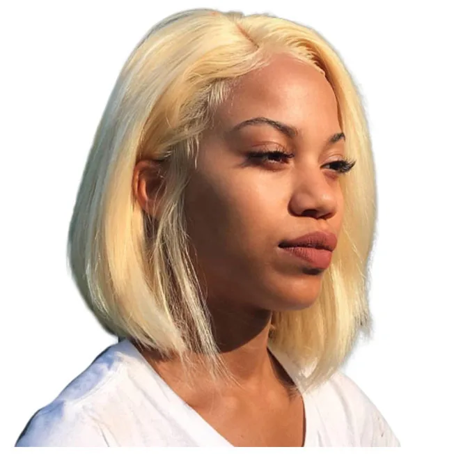 

Top quality 150% density pre plucked 613 lace front wig virgin human hair blonde 613 bob wigs