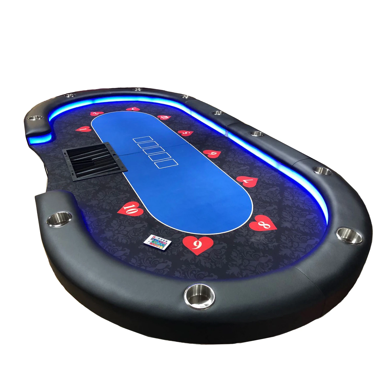 

LED Poker Table Top Casino Texas Table Board Customized Gambling Table, Custom color