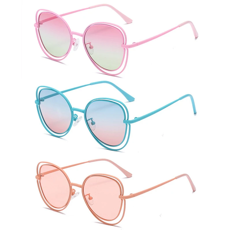 

WIIPU Glass Metal Frame Polarized Anti-ultraviolet Reflective Children's Fashion Retro New Black Sunglasses