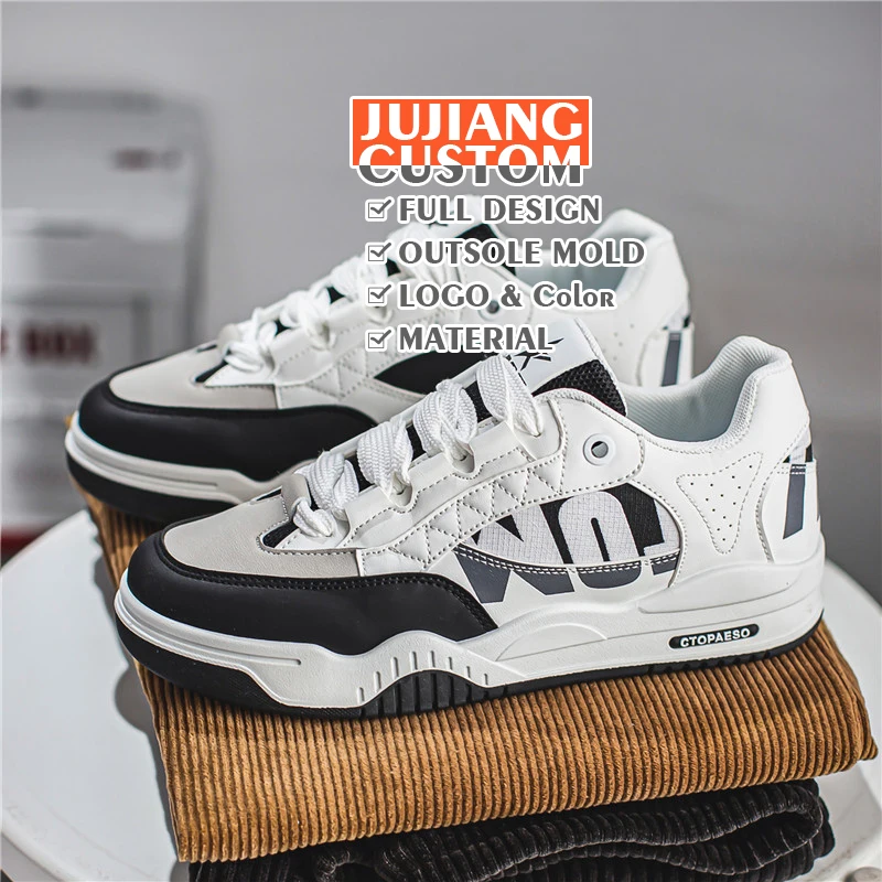

Custom Shoes OEM make your own sneaker manufacture Men's White Sneakers Skateboarding Walking Style shoes men supplier