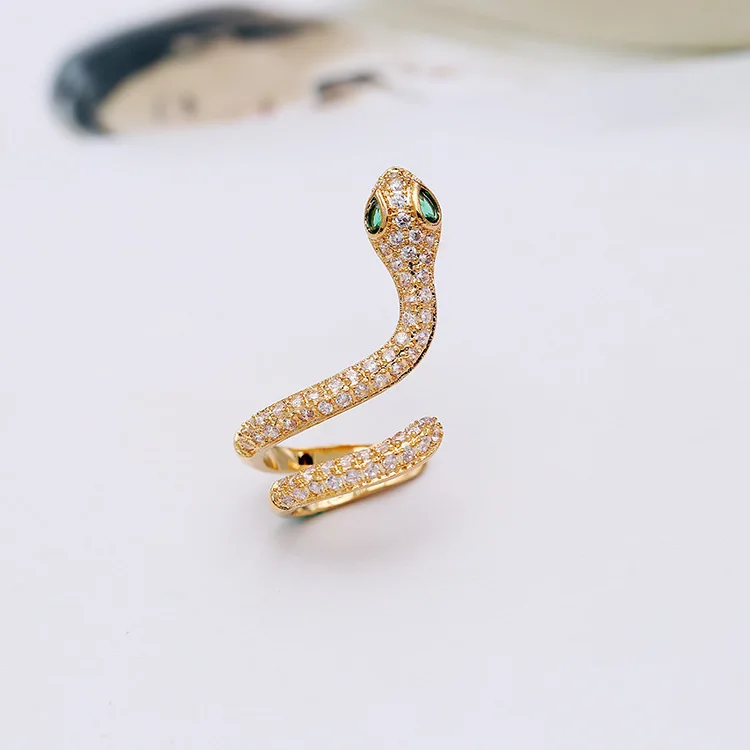 

2019 Fashionable Snake Stud Earring Pave Cubic Zirconia CZ Snake Clip-on Earring Jewelry For Women, As picture