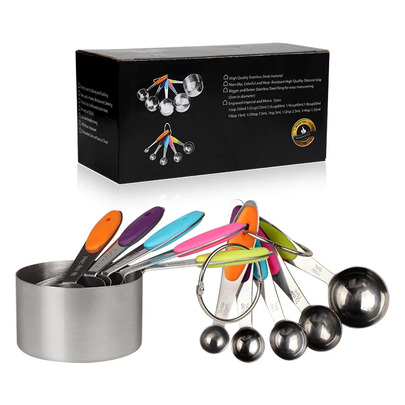 

Amazon hot sale 10pcs stainless steel measuring cup, measuring spoon Set