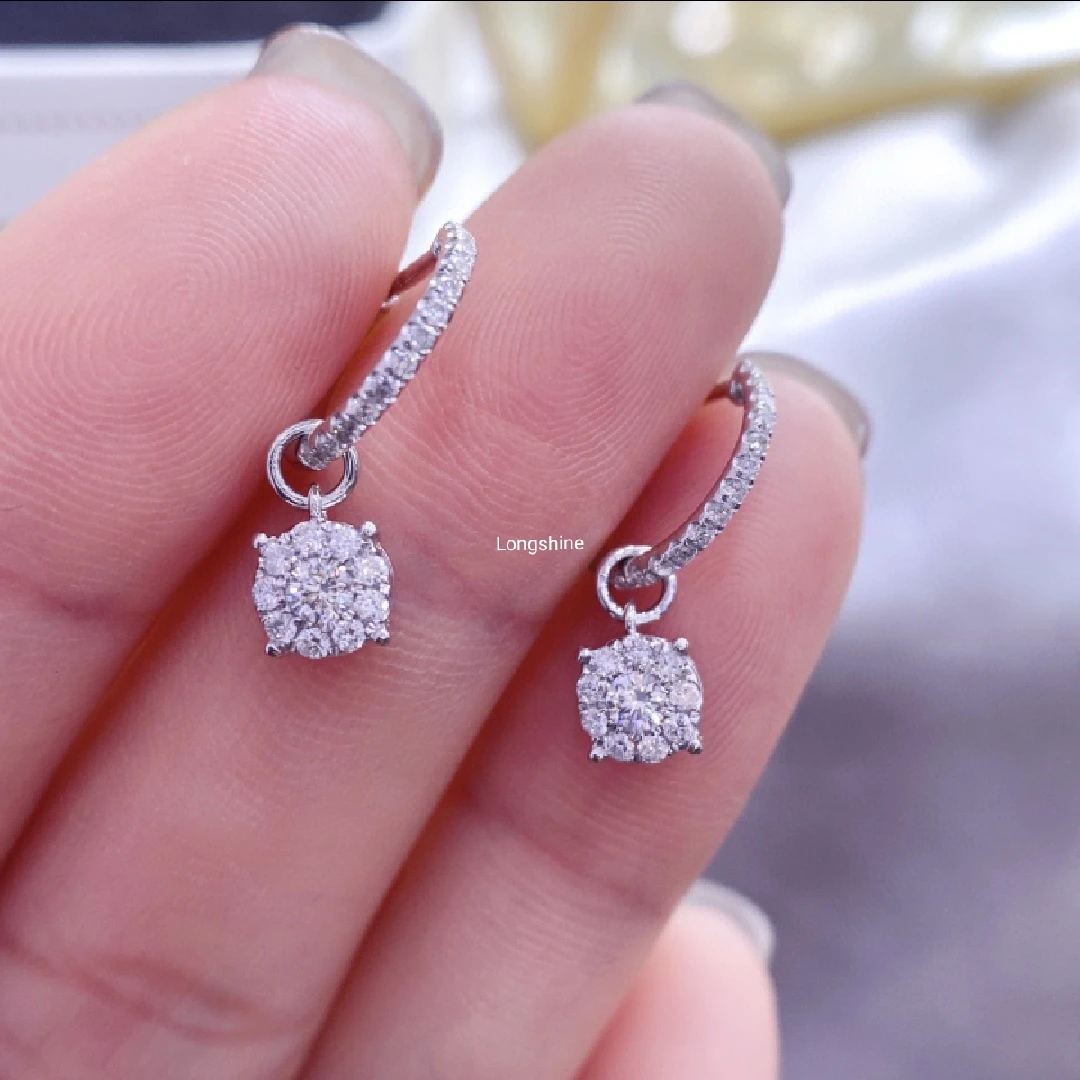 

Trendy Jewelry Wedding Earring Two Designs In One Luxury Bling Diamond 18K Gold Drop Earrings