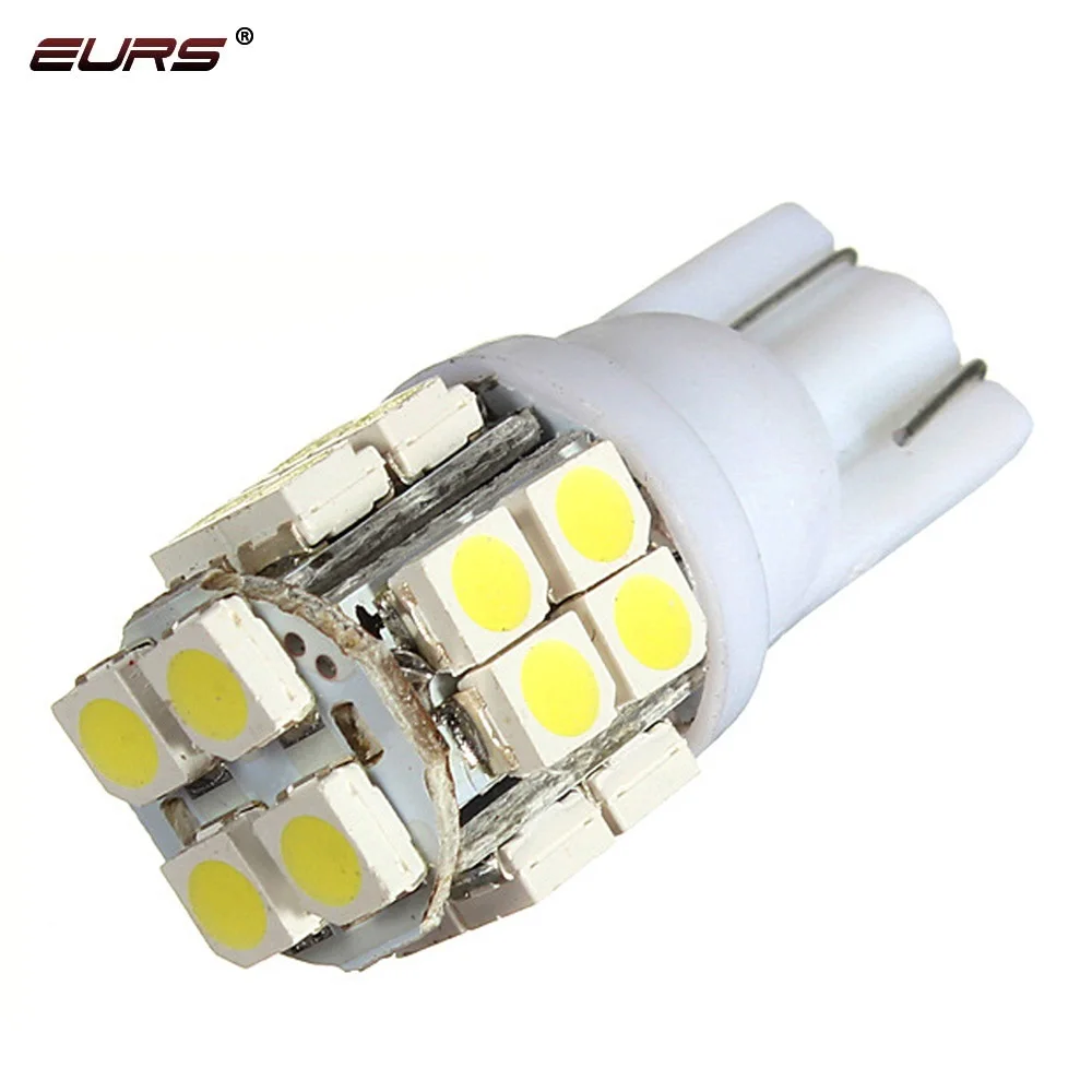 

EURS 20pcs car T10 led lamp socket w5w led bulb light for car and Motorcycle high light 20 smd, White red yellow blue pink green