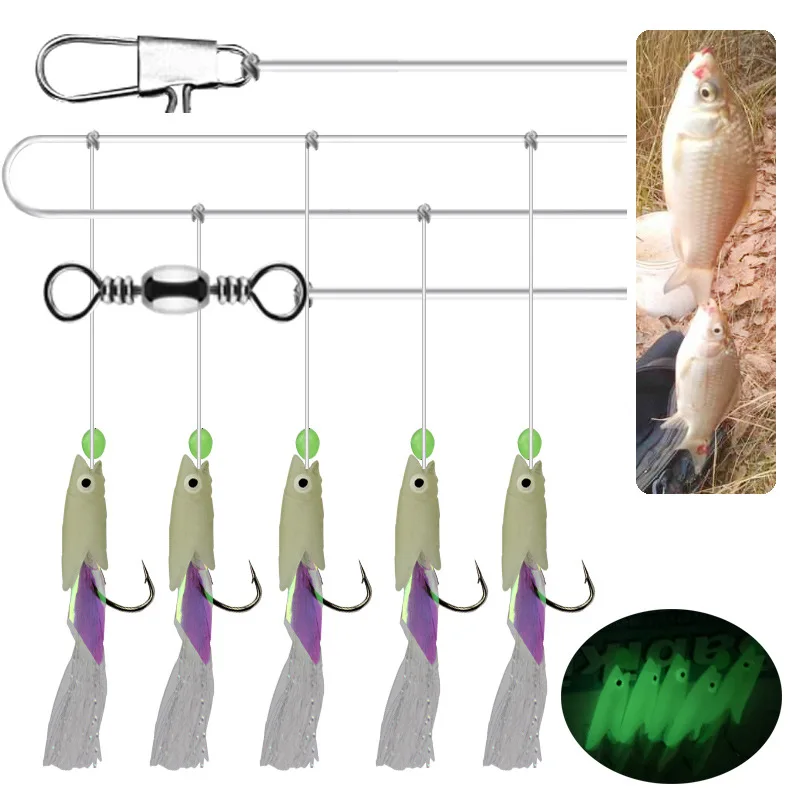 

Gorgons 1# 2# 3# 4# 1/0# Luminous Saltwater Sabiki Hook Freshwater Sabiki Rigs, As picture