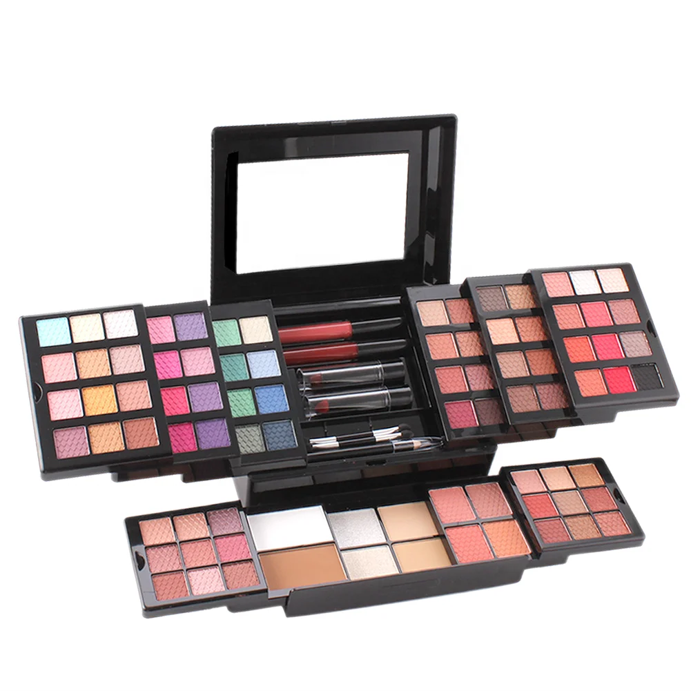 

New arrival daily full makeup sets matte lip gloss beauty cosmetics black gift boxes cosmetics gift set, Multi colors