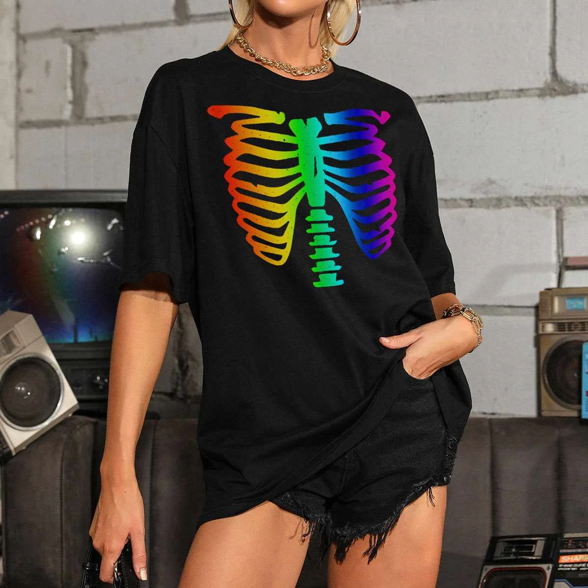 

Hot Sale New Style Pattern Printing Short Sleeve T Shirts, Picture color