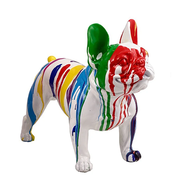 Wholesale Custom Colorful Resin Animal Sculpture Large Resin Bull Dog