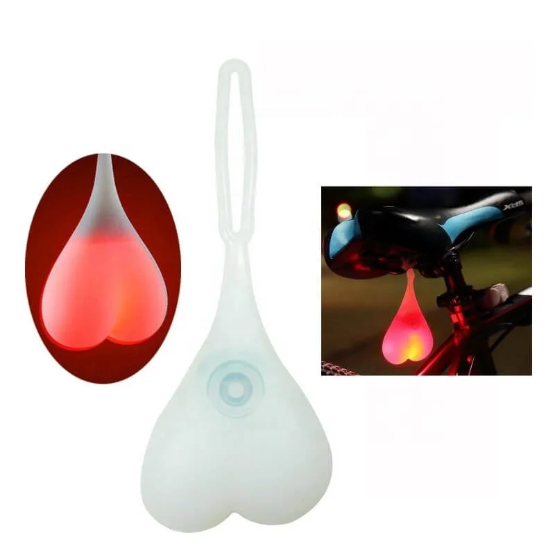

Silicone Egg Rear light LED Cycling Safety Heart Shape Bicycle Tail Light Bike Lights Front and Back