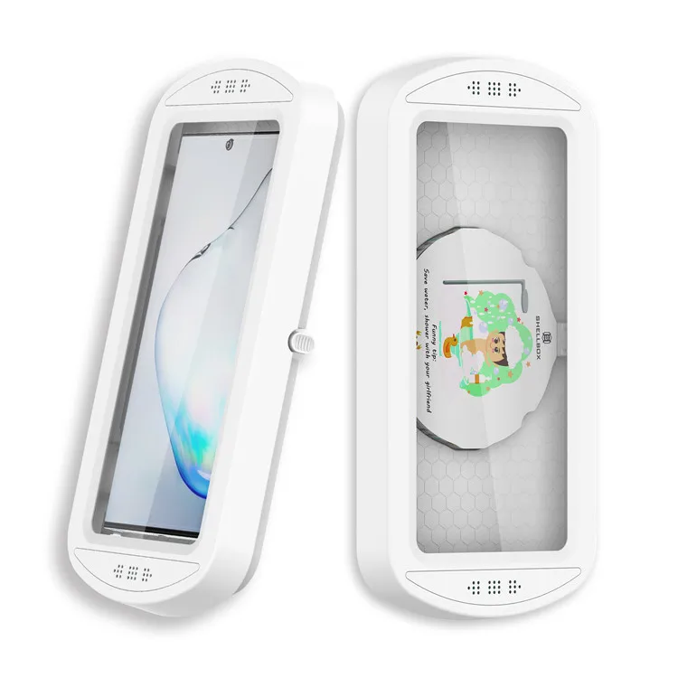 

Bathroom phone box built-in suction cup ip68 waterproof anti fog case for smart cell phone case