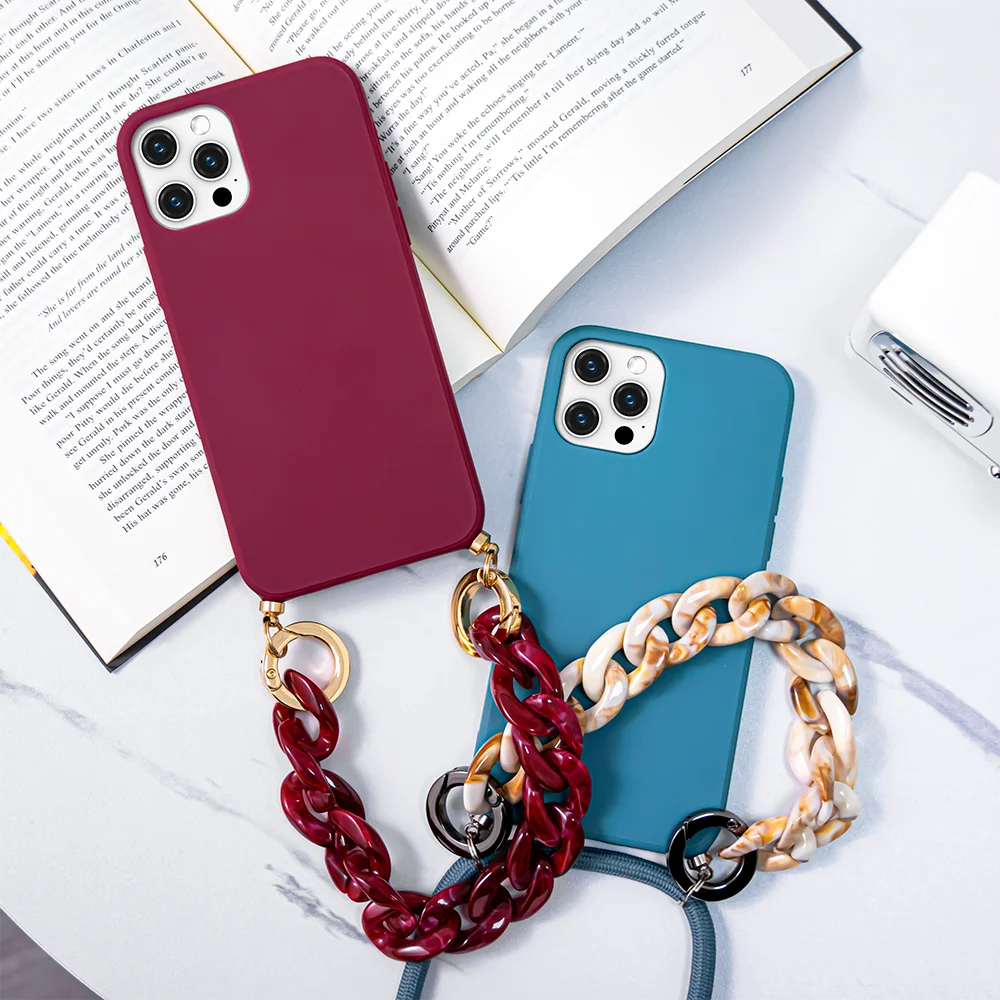 

Amazon Hot Sell China Phone Accessory Supplier Acrylic Chain Mobile Phone Case For iPhone 11/12/13 Pro Max