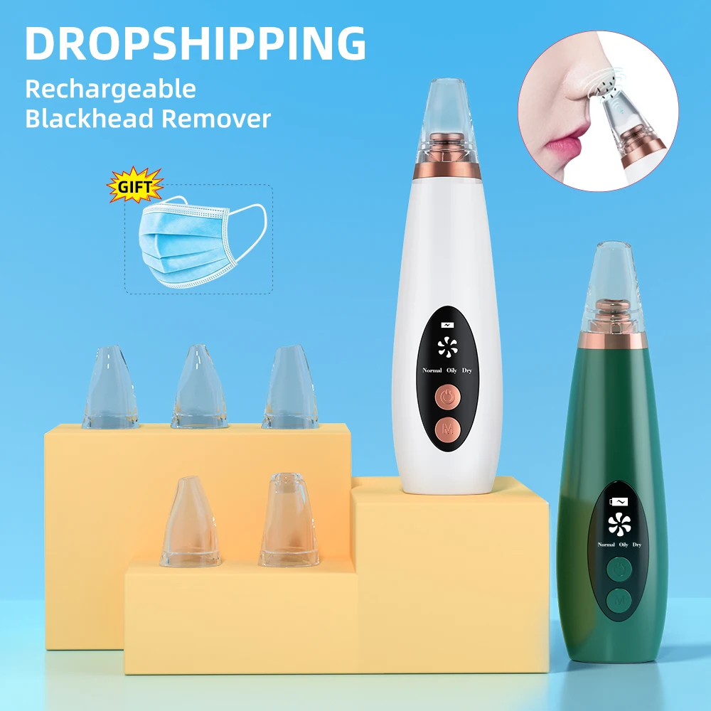

Dropshipping Electric Ultrasonic 3 In 1 Acne Sucker Pimple Extractor Tool Blackhead Face Vacuum Cleaner Vacuum Blackhead Remover, White