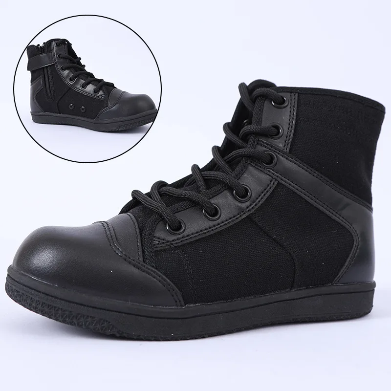 

Black Mesh Breathable Children High-top Combat Boots Summer Camp Training Boot