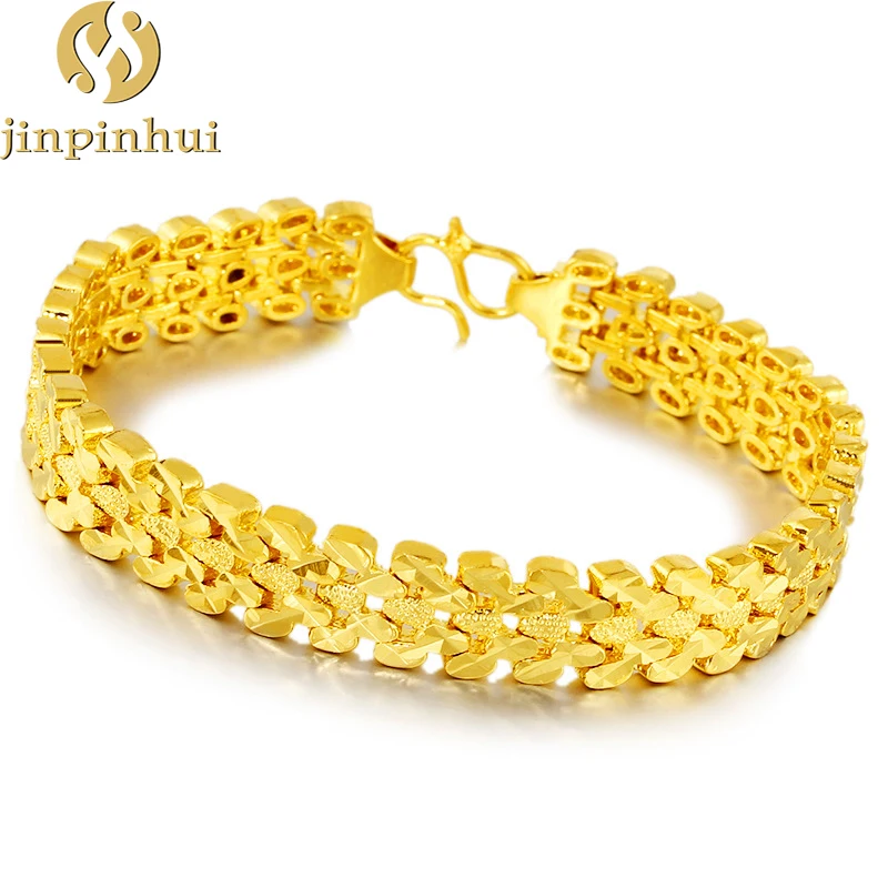 

Jinpinhui jewelry wholesale 12mm European undersea gold jewelry lovers bracelet brass gold-plated jewelry