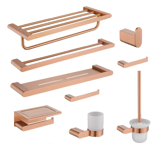 

Eco friendly bath room decoration accessories wall hanging decoration luxury rose gold set for home accessories